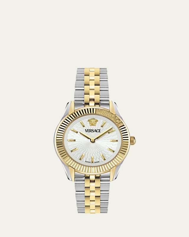 30mm Greca Time Watch with Bracelet Strap, Two Tone